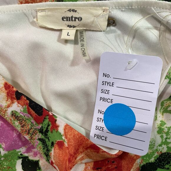 ENTRO Dress Floral Halter Cold Shoulder Ruffle Mini Flowy Boho L Anthropologie - Picture 4 of 10